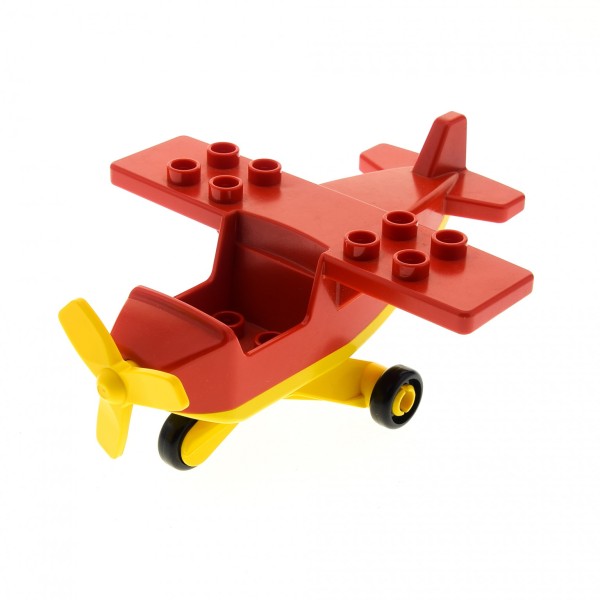 1x Lego Duplo Flugzeug rot gelb klein Propeller Fahrgestell gelb 6356 2159c02