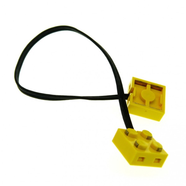 1 x Lego Technic Electric Kabel gelb schwarz 26 Noppen Anschluss Verbindung Verlängerung Eisenbahn Strom Elektrik ca. 21 cm geprüft 5306bc026