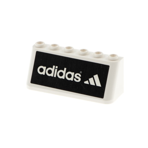 1x Lego Panele Windschutzscheibe 2x6x2 weiß schwarz adidas Logo Soccer 4176pb02