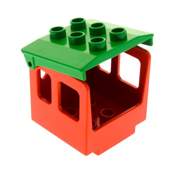 1x Lego Duplo Aufsatz Zug rot 3x3x3 Kabine Dach grün Lok Eisenbahn 4543 4544