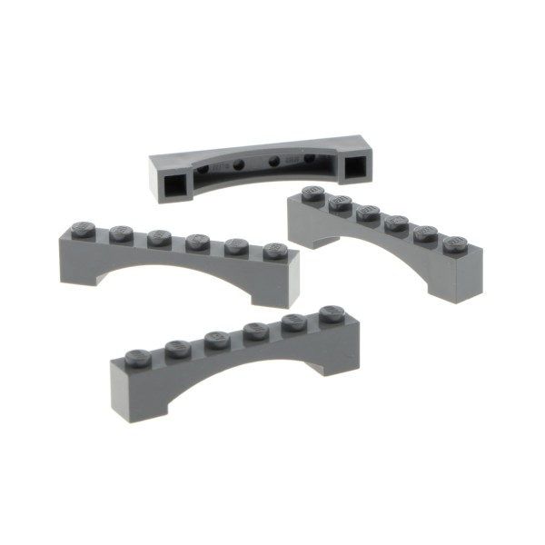4x Lego Bogenstein 1x6x1 neu-dunkel grau rund Bogen Absatz Brücke 4620760 92950