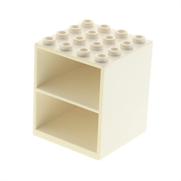 1x Lego Schrank creme weiß 4x4x4 Geschirrschrank Homemaker Puppenhaus Nr.: 2