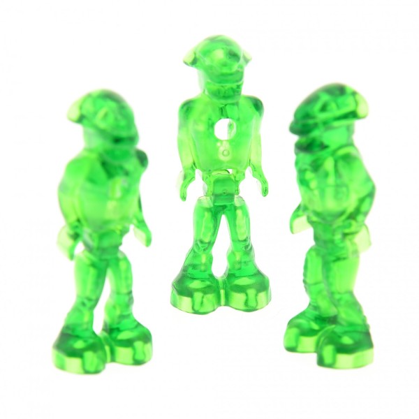 3x Lego Figur Mars Mission Alien transparent grün Glow In Dark 7646 7690 mm001