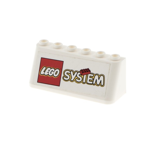 1x Lego Windschutzscheibe 2x6x2 weiß Bande Lego System 3308 3309 4176pb06