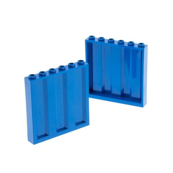 2x Lego Panele Wellenprofil 1x6x5 blau gewellt Tor Wand Mauer 6132335 23405