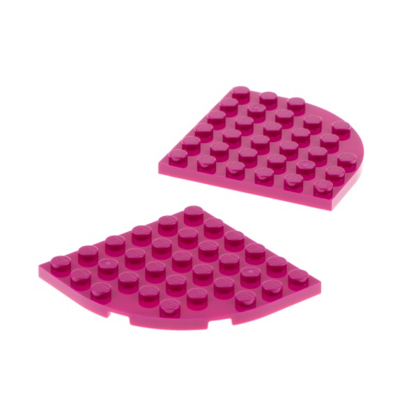 2x Lego Bau Platte Ecke rund 6x6 magenta pink 41368 41685 6071173 6003