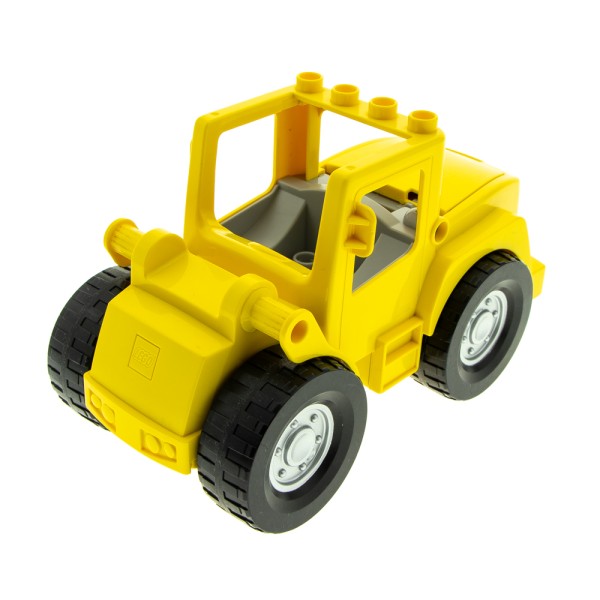 1x Lego Duplo Fahrzeug Bagger Frontlader gelb Räder schwarz 85355 89845c01