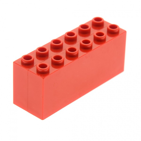 1 x Lego Gewicht Stein B-Ware abgenutzt rot 2x6x2 Eisenbahn Schiff Boot 73090a