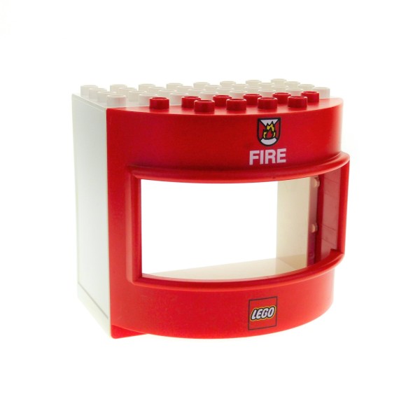 1x Lego Duplo Gebäude Feuerwehr B-Ware abgenutzt 4x8x10 weiß rot 31253pb1 6432