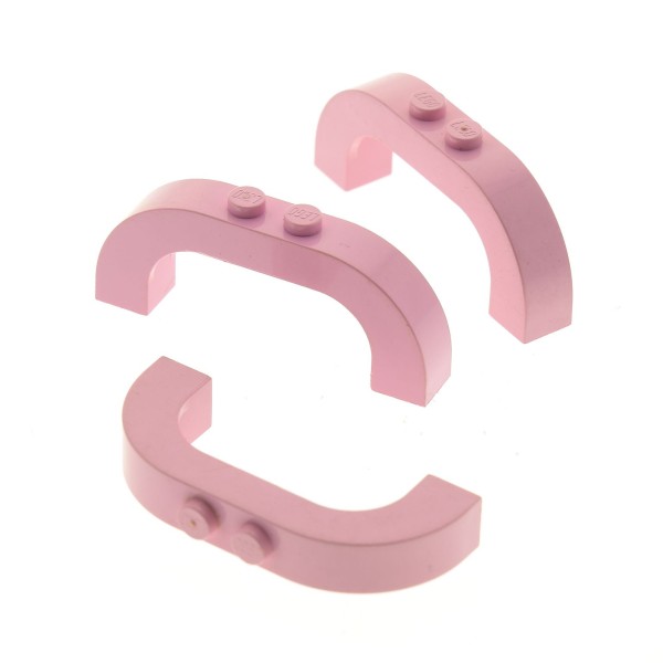 3x Lego Bogenstein pink rosa 1x6x2 Bögen rund Bogen Brücke 24434 6183