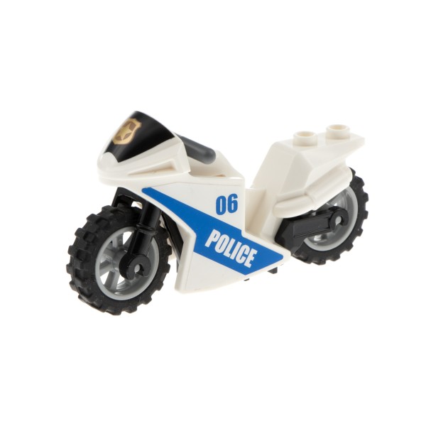 1x Lego Motorrad Sport Verkleidung weiß Police 06 Fahrgestell 18896 18895pb23
