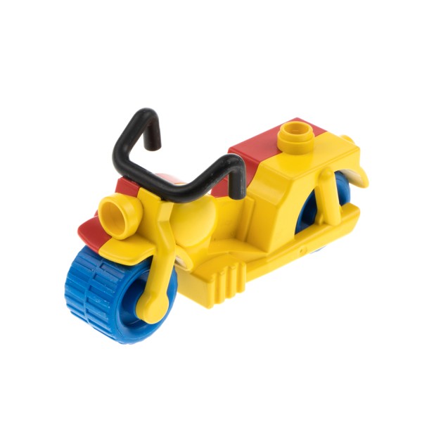1x Lego Duplo Motorrad B-Ware abgenutzt rot gelb Räder blau Zirkus Clown dupmc2