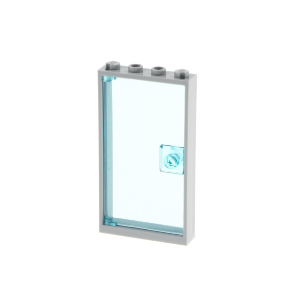 1x Lego Tür Rahmen 1x4x6 neu-hell grau Scheibe transparent hell blau 60616 60596