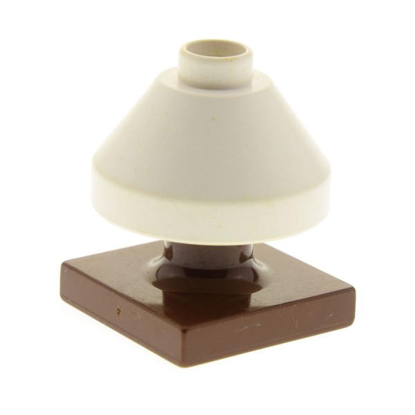 1x Lego Duplo Möbel Lampe weiß 2x2x1 Schirm klein Ständer braun DupCone2 4375