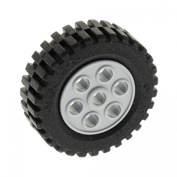 1x Lego 2695c01 Wheel 30mm with Black Tire 13 x 24 