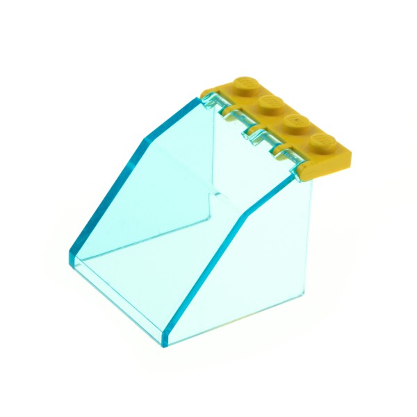 1 x Lego brick Trans-light Blue Windscreen 4 x 4 x 3 Canopy with yellow Hinge Vehicle Roof Holder 1 x 4 4315 2620
