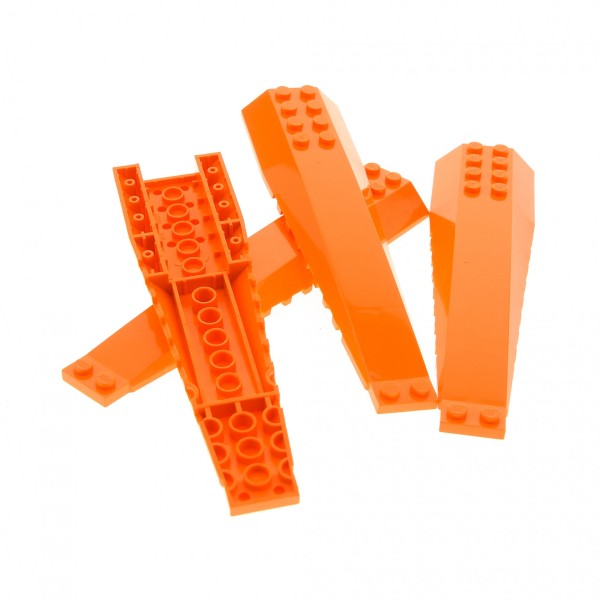 4x Lego Keil Flügel Platte orange 16x4 schräg Stein 7709 70224 4288938 45301