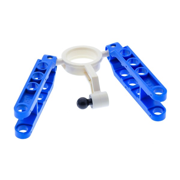1 x Lego Technic Auto Fahrzeug Rad Achs Aufhängung Stein Halter Lenkung Arm weiss mit Pin Loch mit Querlenker blau für Set Super Car 8880 6540a 2738