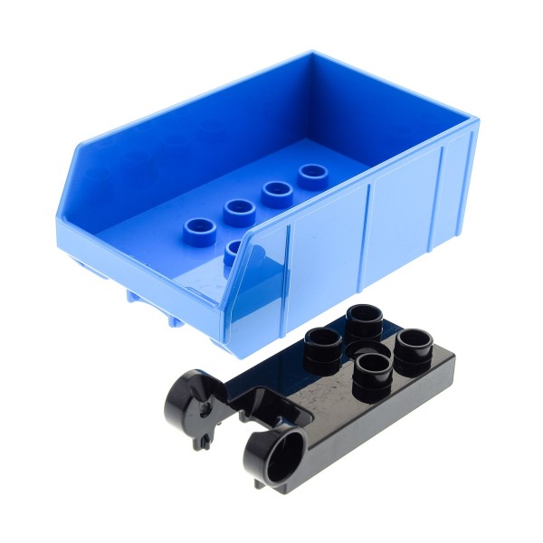 1x Lego Duplo Anhänger Aufsatz 2x4 azur blau Platte schwarz 13355 6058310 13607