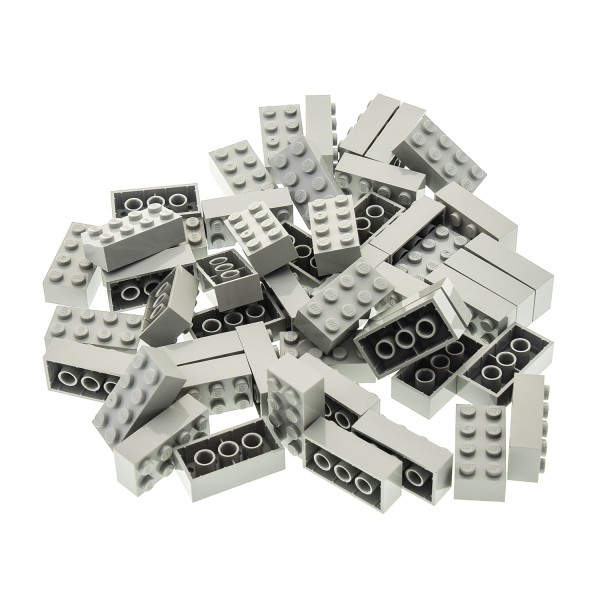 50 x Lego System Bau Stein alt-hell grau 2x4 Basis Basic Steine für Set Star Wars 6278 6762 6931 6289 7191 10020 300102 3001