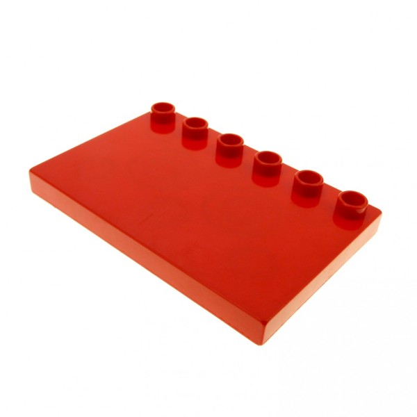 1x Lego Duplo Bau Platte rot 4x6 Dach Fliese Markise Basic Set 6171 31465