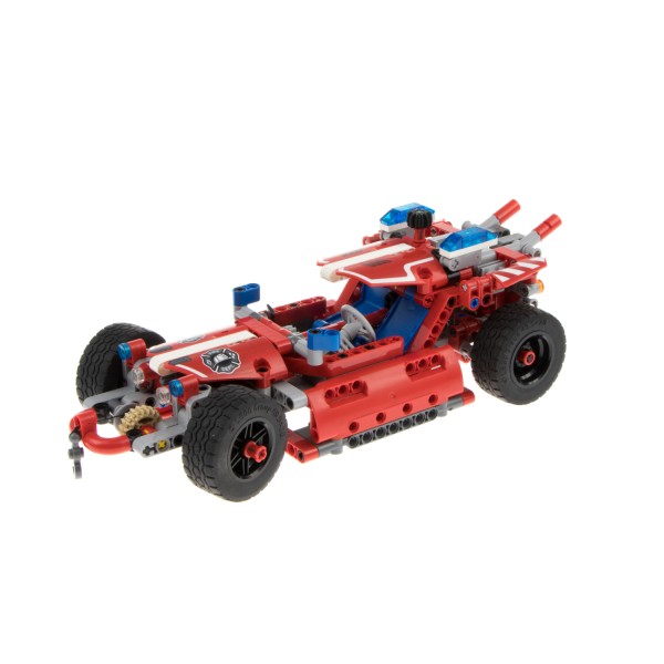 1x Lego Technic Set Auto Feuerwehr Rennwagen 42075 rot unvollständig