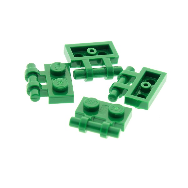 4 x Lego System Scharnier Platte Träger grün modifiziert 1x2 Set 21136 4183 76035 4176649 2540