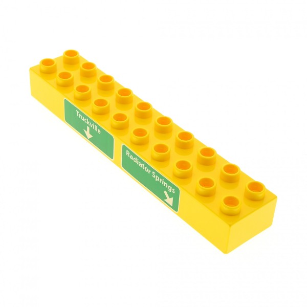 1x Lego Duplo Bau Stein 2x10 gelb Truckville Radiator Springs 4581252 2291pb04