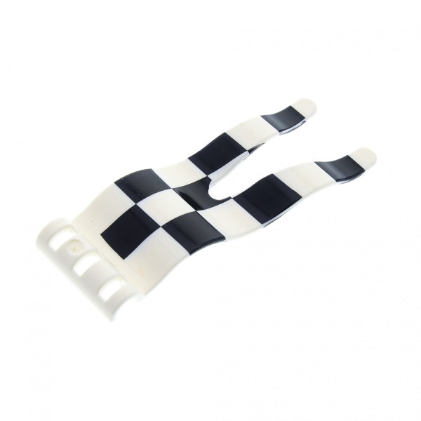 1x Lego Duplo Flagge weiß 2x5 Fahne kariert schwarz Set Cars 6143 5839 51725pb05