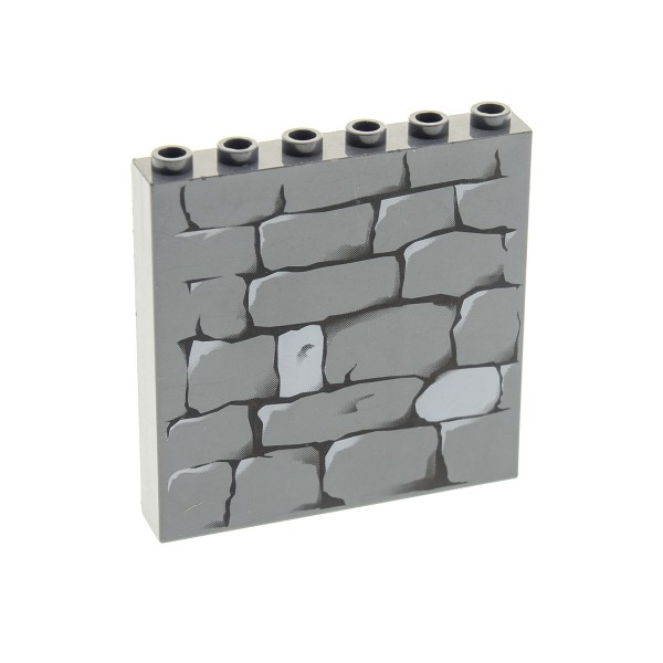 1x Lego Wand Paneele 1x6x5 neu-dunkel grau Bau Stein bedruckt 8877 3754pb07