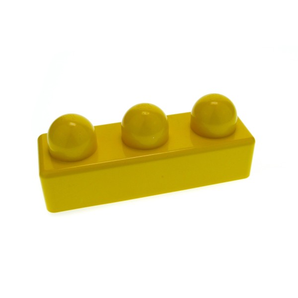 1x Lego Duplo Primo Baustein B-Ware abgenutzt 1x3 gelb 3 große Noppen 31002