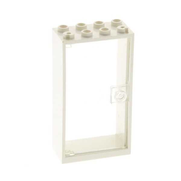 1x Lego Tür Rahmen weiß 2x4x6 Blatt transparent weiß Haus 4521504 60616 60599