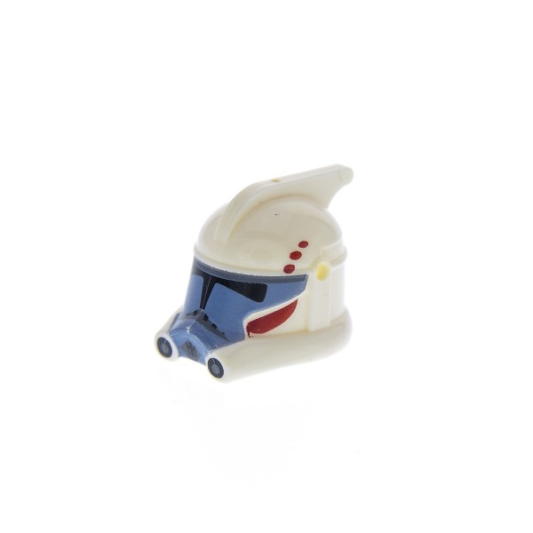 1 x Lego System Figur Kopfbedeckung Helm Star Wars Clone Trooper mit Löchern wei 