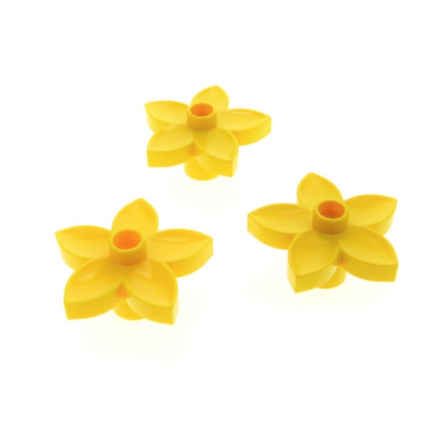 3x Lego Duplo Pflanze Blüte 3x3x1 gelb Blume Bauernhof 2866 4100853 52639 6510