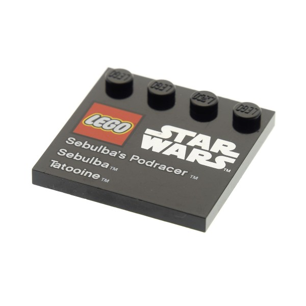 1x Lego Fliese modifiziert 4x4 schwarz bedruckt Star Wars Tatooine 6179pb040