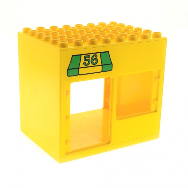 1x Lego Duplo Gebäude Post B-Ware abgenutzt 6x8x6 56 gelb Haus Nr. 56 2204pb02