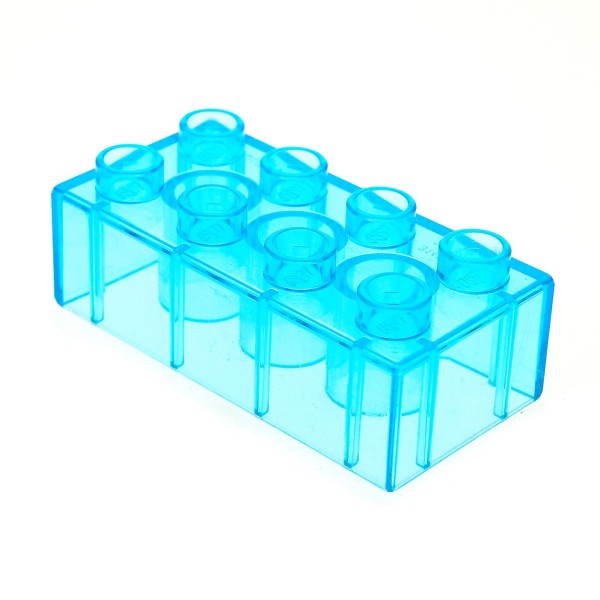 1x Lego Duplo Bau Stein 2x4 transparent hell blau Basic Glasstein 6107809 3011