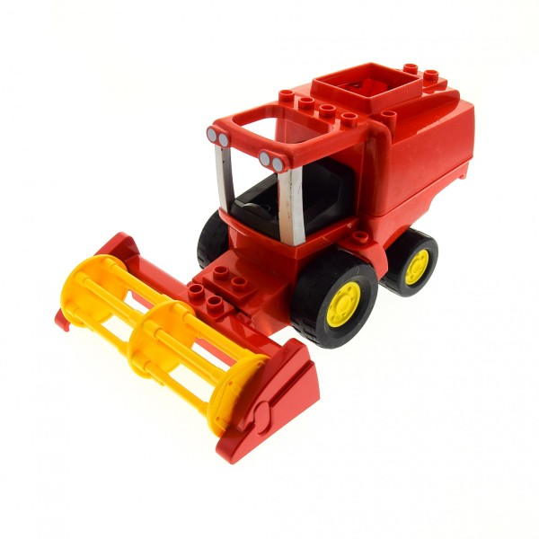 1 x Lego Duplo Fahrzeug Mähdrescher B-Ware unvollständig rot gelb Erntemaschine Bauernhof Harvester zerkratzt Set 4973 58078 58079 4386
