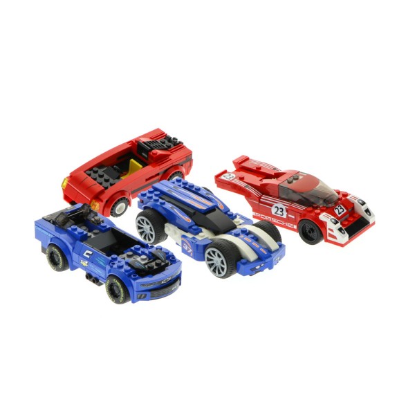 1x Lego Set Auto Renn Wagen 60007 75876 8163 75891 rot blau unvollständig