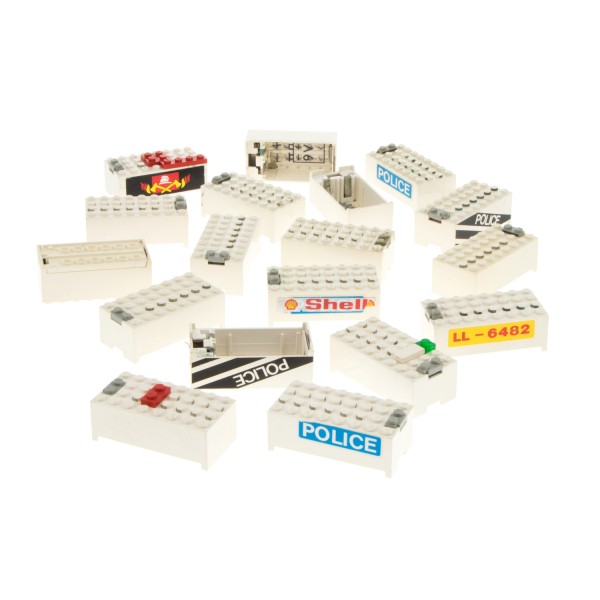 18x Lego Elektrik Batteriekasten 9V B-Ware beschädigt weiß 8x4 Box klein 4760