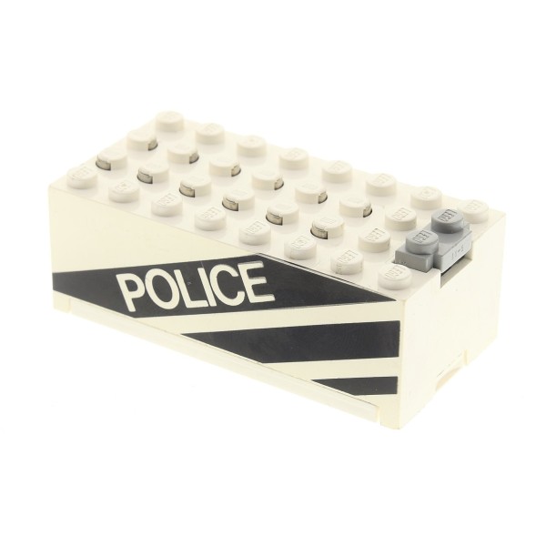 1x Lego Elektrik Batteriekasten 9V 8x4 creme weiß Box Police geprüft 6430 4760c01pb01