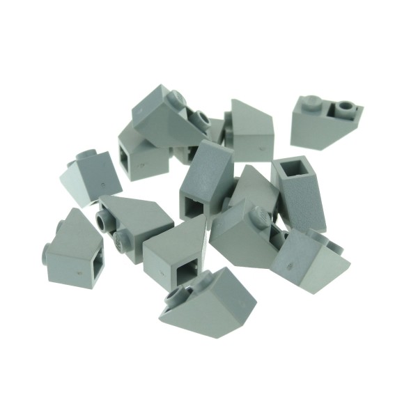 15 x Lego System Dachstein alt-hell grau 45° 2 x 1 negativ 1x2 Dachziegel schräg Stein 3665