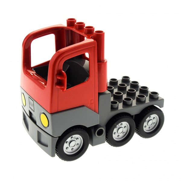1x Lego Duplo LKW Feuerwehr Kabine rot Chassis neu-dunkel grau 1326c01 48125c03