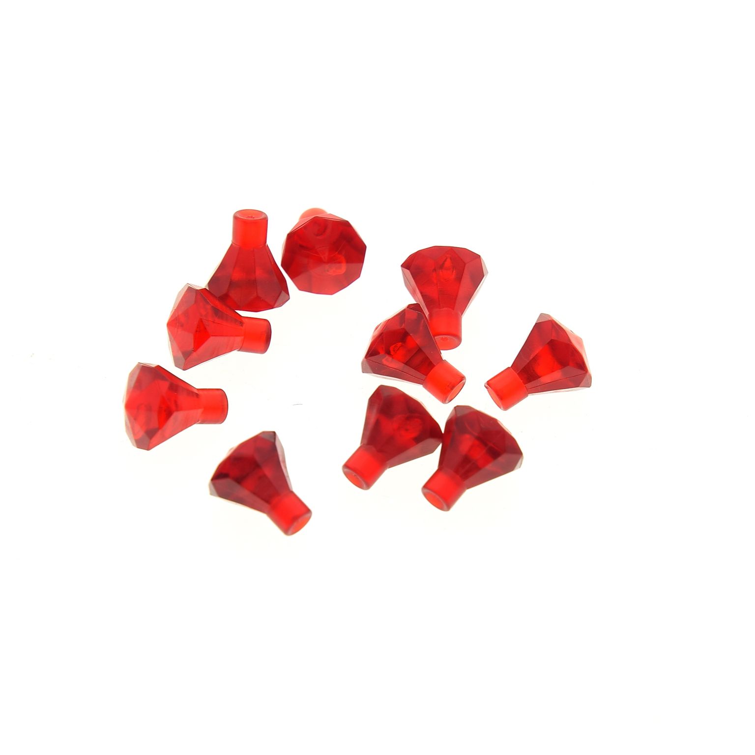 10 Stück LEGO Stein Kristall rot transparent NEU Juwel 30385 Diamant 
