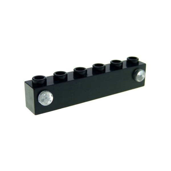 1 x Lego System Licht Stein schwarz 1x6 Halter mit 2 Scheinwerfer Prisma transparent weiss 1x3 für Set 7745 7740 7750 4170 4171