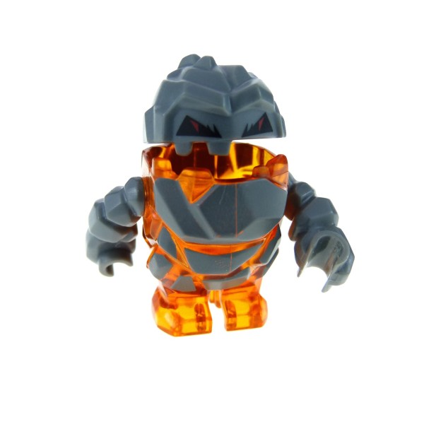 1x Lego Figur Power Miners Rock Stein Monster Firox transparent orange grau pm002