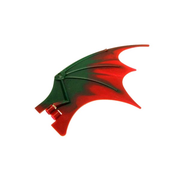 1x Lego Tier Drachen Flügel 19x11 dunkel grün rot Schwingen 51342pb01