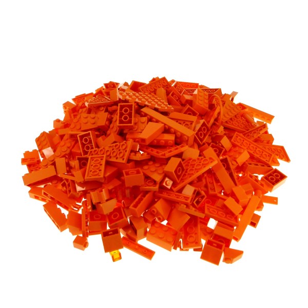 0,5 kg Lego System Basic Steine Sondersteine sortiert nach Farbe orange Kiloware Form der Steine zufällig gemischt 500 g Sortierung