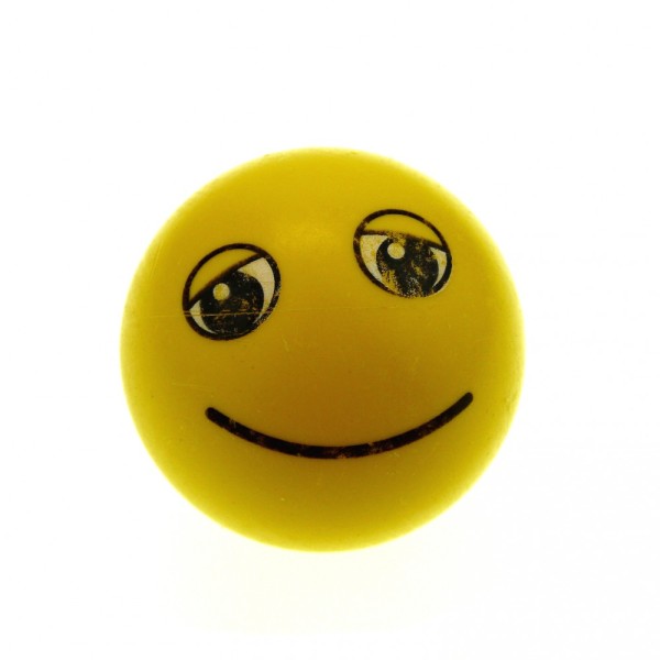 1 x Lego Duplo Kugelbahn Ball gelb mit Gesicht Kugel Murmel Röhre mit Kratzer 23065pb01