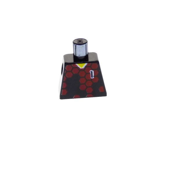1 x Lego System Torso Oberkörper Figur Mann Fussball Spieler Sports Soccer schwarz bedruckt Nr 1 für soc055 973pb0165
